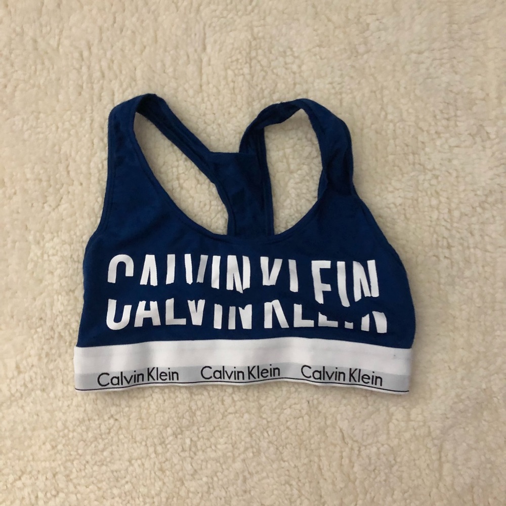 blue calvin klein bra
